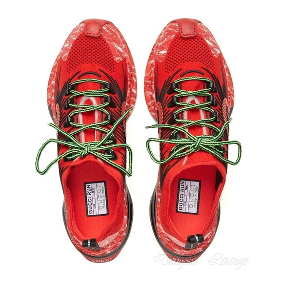 NEW GUCCI Run GG Logo Red/Black Men’s Low Top Sneakers Size G 9.5 US 10 Authent - Picture 6 of 12